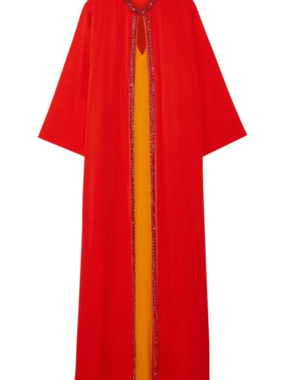 Silk-georgette gown caftan by Oscar de la Renta